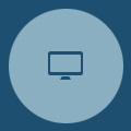 Security monitor circle icon